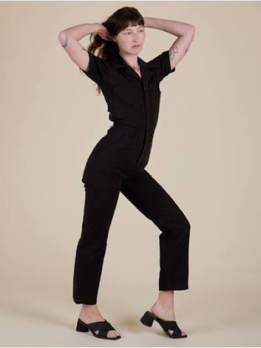 Big Bud Press Black Short-Sleeve Utility Jumpsuit